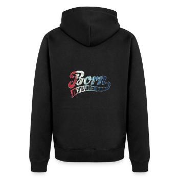 Born in 1973 - Limited Edition - Birthday - Unisex Premium Organic Zip Hoodie - black - Back - Nico (187cm)