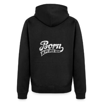 Born in 1993 - Limited Edition - Geburtstag - Unisex Premium Bio Zip Hoodie - Schwarz - Hinten - Nico (187cm)
