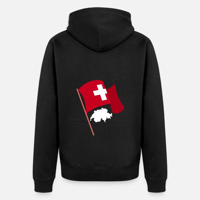Schweiz Schweizer Schweizerdeutsch - Unisex Premium Bio Zip Hoodie - Schwarz