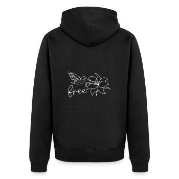 Colibri libre - plantes et oiseaux exotiques - Veste à capuche bio Premium Unisexe - noir - Dos - Nico (187cm)