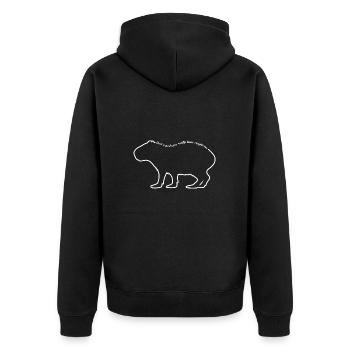 Just a girl who loves capybaras - outline - Spruch - Unisex Premium Bio Zip Hoodie - Schwarz - Hinten - Nico (187cm)