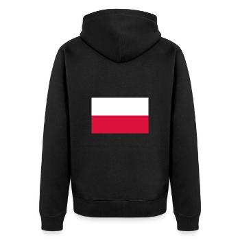 Polen - Unisex Premium Bio Zip Hoodie - Schwarz - Hinten - Nico (187cm)