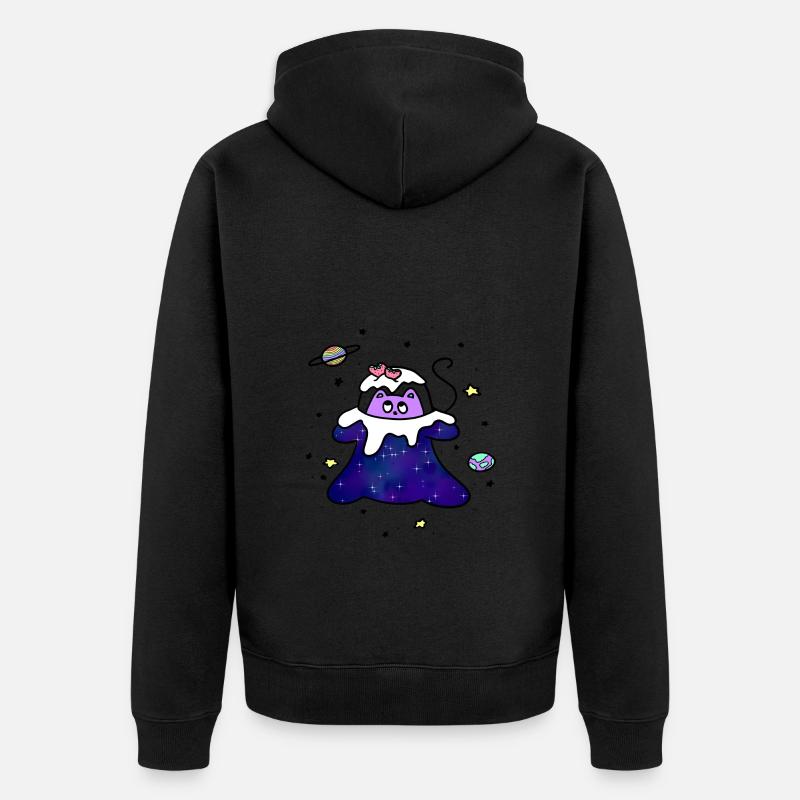 Chat spatial - Veste à capuche bio Premium Unisexe - noir