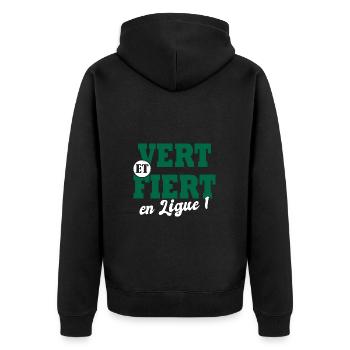 verts stéphanois supporer football Saint étienne - Veste à capuche bio Premium Unisexe - noir - Dos - Nico (187cm)
