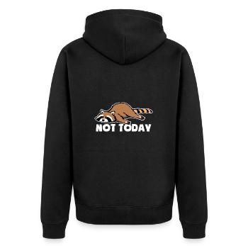 Not today - Tired and lazy - Raccoon - Unisex Premium Organic Zip Hoodie - black - Back - Nico (187cm)
