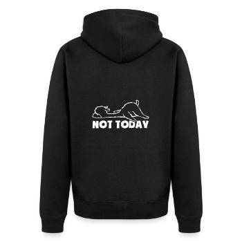 Not today - Tired and lazy - Lama - Unisex Premium Organic Zip Hoodie - black - Back - Nico (187cm)