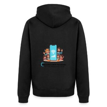Grandma's Wi-Fi password - Unisex Premium Organic Zip Hoodie - black - Back - Nico (187cm)