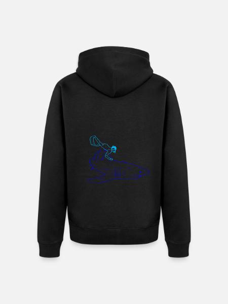 Shark Diver - Unisex Premium Organic Zip Hoodie - black
