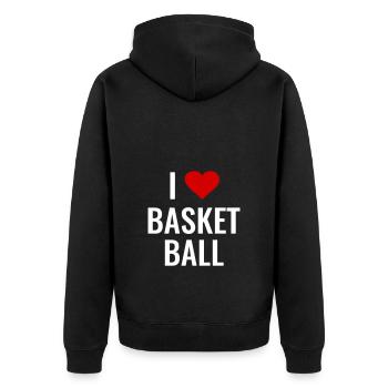 Basket-ball Basketteur Basketteur Idée Cadeau J’aime Panier - Veste à capuche bio Premium Unisexe - noir - Dos - Nico (187cm)