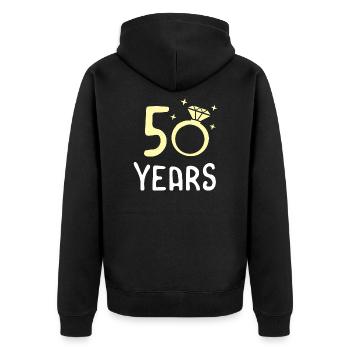 50th Wedding Anniversary 50 Years Gift Idea - Unisex Premium Organic Zip Hoodie - black - Back - Nico (187cm)