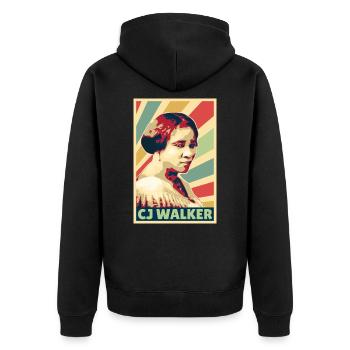 Madam CJ Walker Vintage Colors - Unisex Premium Organic Zip Hoodie - black - Back - Nico (187cm)
