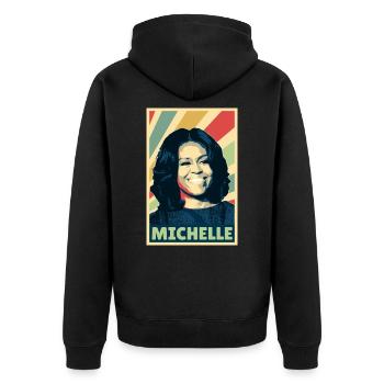 Michelle Obama Vintage Colores - Veste à capuche bio Premium Unisexe - noir - Dos - Nico (187cm)