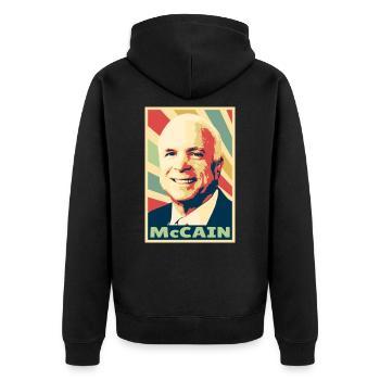 John McCain Colores vintage - Veste à capuche bio Premium Unisexe - noir - Dos - Nico (187cm)