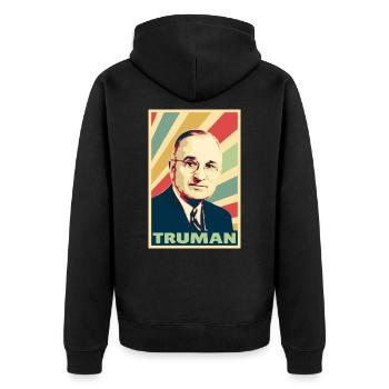 Harry S Truman Colors Vintage - Veste à capuche bio Premium Unisexe - noir - Dos - Nico (187cm)