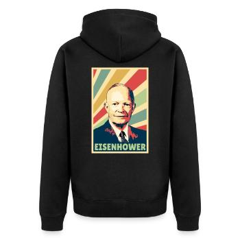 Dwight D. Eisenhower Colores vintage - Veste à capuche bio Premium Unisexe - noir - Dos - Nico (187cm)
