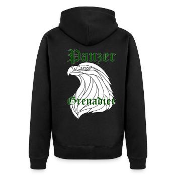 Panzergrenadier Panzer Grenadier Geschenk - Unisex Premium Bio Zip Hoodie - Schwarz - Hinten - Nico (187cm)