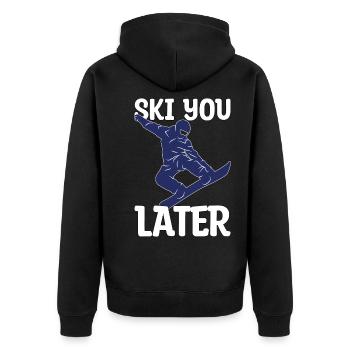 Ski Snowboarder Snowboard Gift - Unisex Premium Organic Zip Hoodie - black - Back - Nico (187cm)