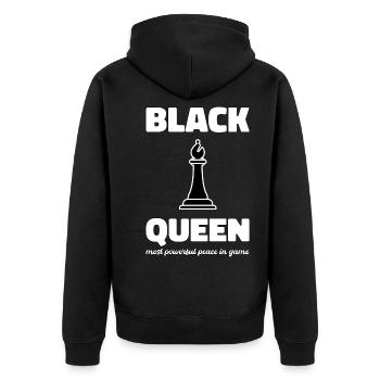 Black Queen Africa Roots Pride Gift - Unisex Premium Organic Zip Hoodie - black - Back - Nico (187cm)