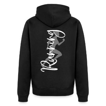 Running Sport Woman Runner Running Running Jogging - Unisex Premium Organic Zip Hoodie - black - Back - Nico (187cm)