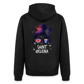 Sainte-Hélène - Veste à capuche bio Premium Unisexe - noir - Dos - Nico (187cm)