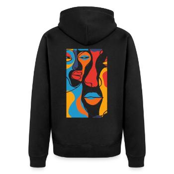 T-shirt d’art cubismo - Veste à capuche bio Premium Unisexe - noir - Dos - Nico (187cm)