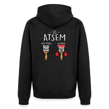 les ATSEM en début et fin d'année - Veste à capuche bio Premium Unisexe - noir - Dos - Nico (187cm)