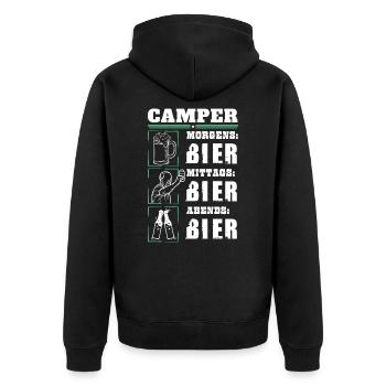 Mon quotidien de campeur - Veste à capuche bio Premium Unisexe - noir - Dos - Nico (187cm)