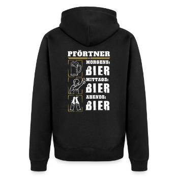 My daily routine as a doorman - Unisex Premium Organic Zip Hoodie - black - Back - Nico (187cm)
