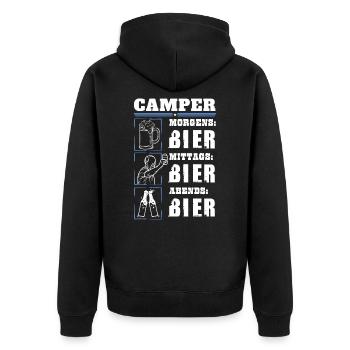 Mon quotidien de campeur - Veste à capuche bio Premium Unisexe - noir - Dos - Nico (187cm)