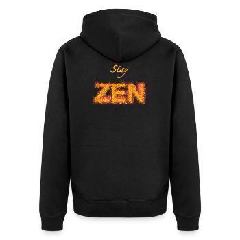 ZEN - Unisex Premium Bio Zip Hoodie - Schwarz - Hinten - Nico (187cm)