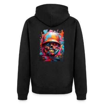 Graffiti style3 - Unisex Premium Organic Zip Hoodie - black - Back - Nico (187cm)