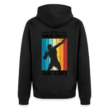 Athletics - Unisex Premium Organic Zip Hoodie - black - Back - Nico (187cm)