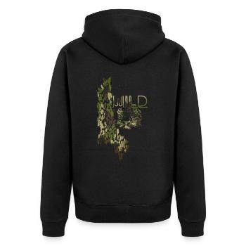 Chat sauvage,Or,Graffiti,Motif Lion,Léopard - Veste à capuche bio Premium Unisexe - noir - Dos - Nico (187cm)