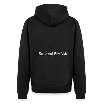 Smile et Pura Vida Souvenir en langue espagnole - Veste à capuche bio Premium Unisexe - noir - Dos - Nico (187cm)