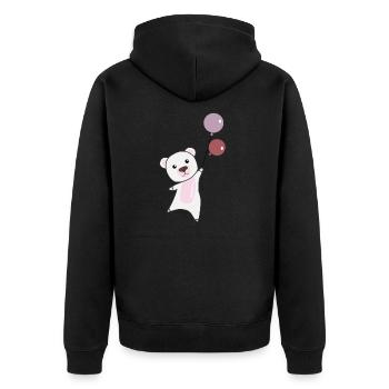 Ours polaire Mouches en peluche pour les enfants - Veste à capuche bio Premium Unisexe - noir - Dos - Nico (187cm)