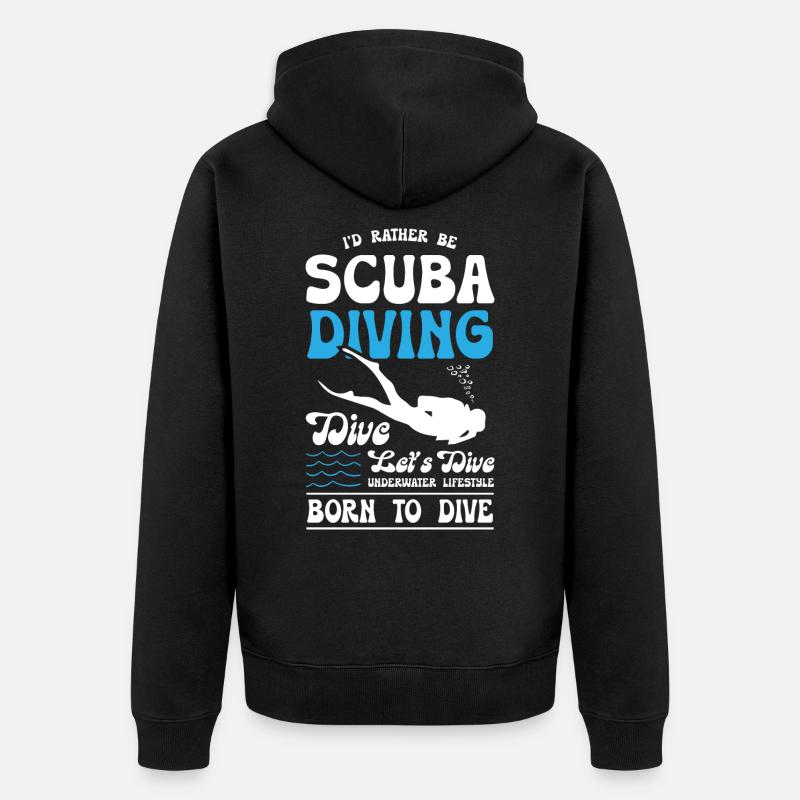 Born To Dive - Unisex Premium Bio Zip Hoodie - Schwarz
