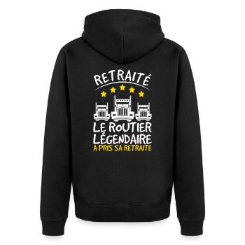 Retirement Gift for Truck Driver Dad Retired Driver - Unisex Premium Organic Zip Hoodie - black - Back - Nico (187cm)