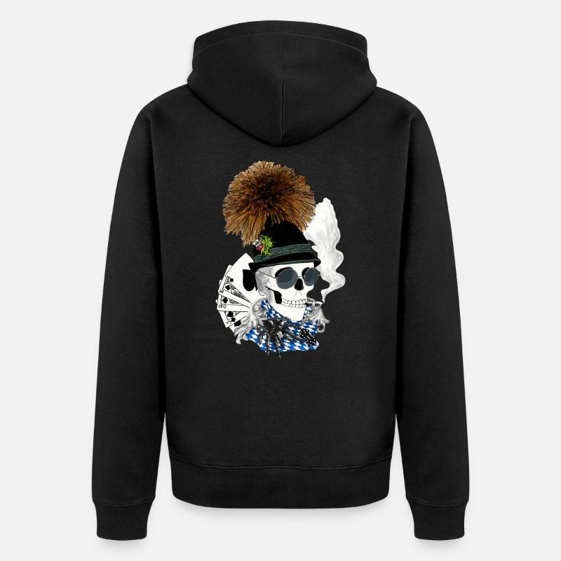 Wiesnskull avec lunettes - Veste à capuche bio Premium Unisexe - noir
