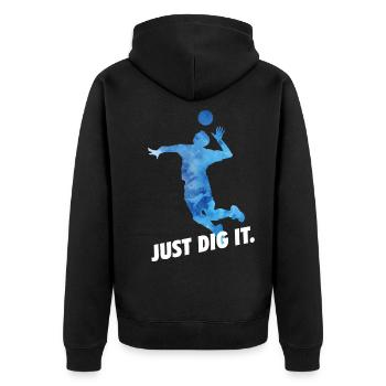 Volleyball Beach Volleyball - Unisex Premium Organic Zip Hoodie - black - Back - Nico (187cm)