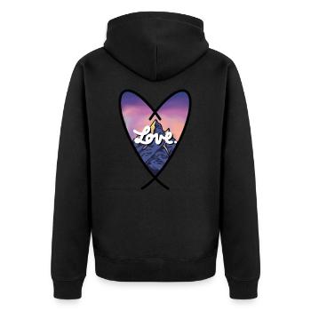 L’amour de la montagne - Veste à capuche bio Premium Unisexe - noir - Dos - Nico (187cm)