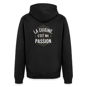 La cuisine, c'est ma passion - Veste à capuche bio Premium Unisexe - noir - Dos - Nico (187cm)