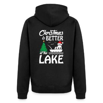 Christmas Life Is Better At The Lake1 - Unisex Premium Organic Zip Hoodie - black - Back - Nico (187cm)