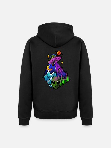 UFO - Unisex Premium Organic Zip Hoodie - black