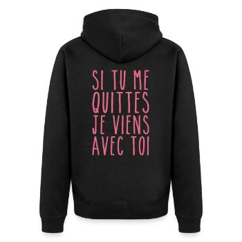 I'm Coming With You - Valentine's Day Humor - Unisex Premium Organic Zip Hoodie - black - Back - Nico (187cm)