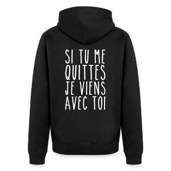 I'm Coming With You - Valentine's Day Humor - Unisex Premium Organic Zip Hoodie - black - Back - Nico (187cm)