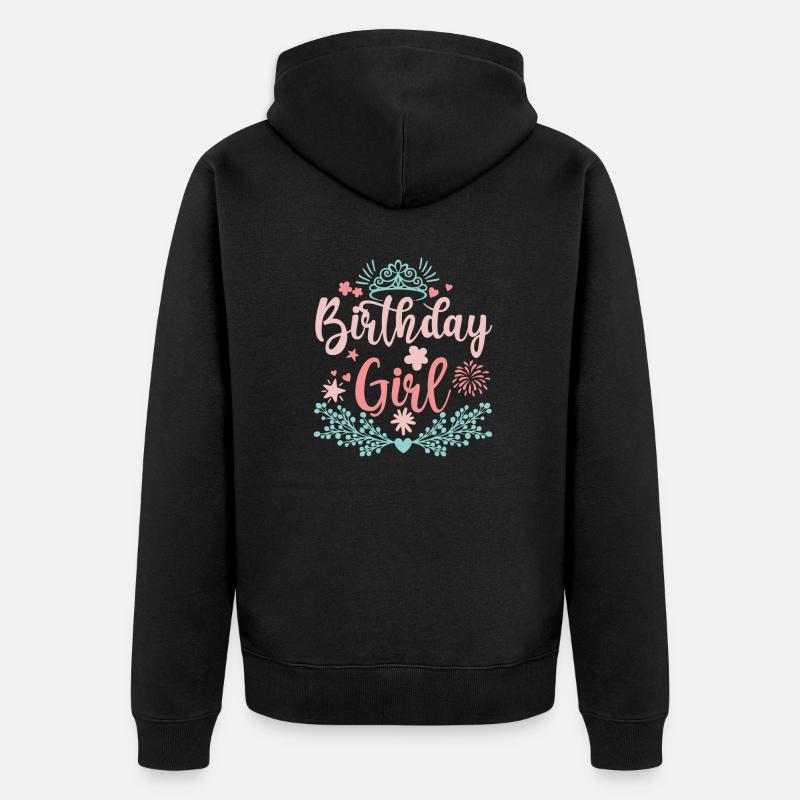 Fille d’anniversaire - Veste à capuche bio Premium Unisexe - noir