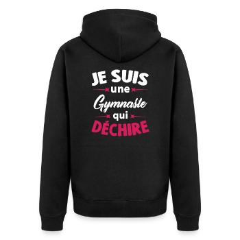 Je suis une Gymnaste qui déchire - Veste à capuche bio Premium Unisexe - noir - Dos - Nico (187cm)