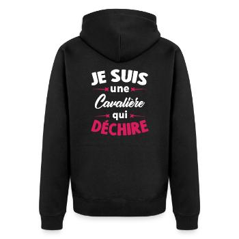 Je suis une Cavalière qui déchire - Veste à capuche bio Premium Unisexe - noir - Dos - Nico (187cm)