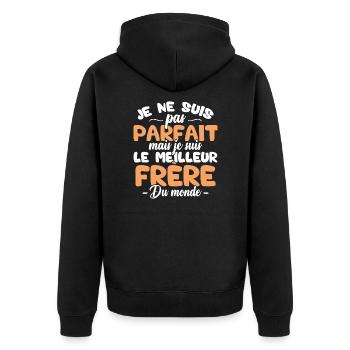 Pas parfait mais le meilleur frère du monde - Veste à capuche bio Premium Unisexe - noir - Dos - Nico (187cm)