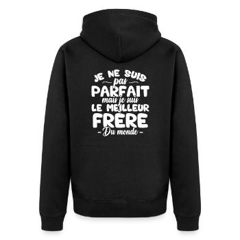 Pas parfait mais le meilleur frère du monde - Veste à capuche bio Premium Unisexe - noir - Dos - Nico (187cm)